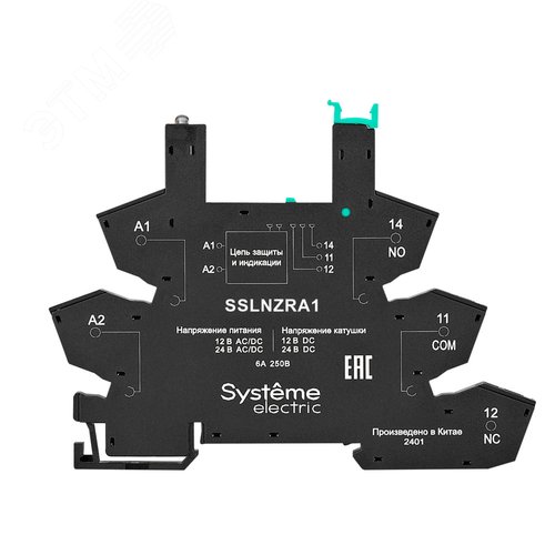 Изображение товара Розетка 24 В AC/DC для реле интерфейсного 24 В DC, push-in зажим (шт)