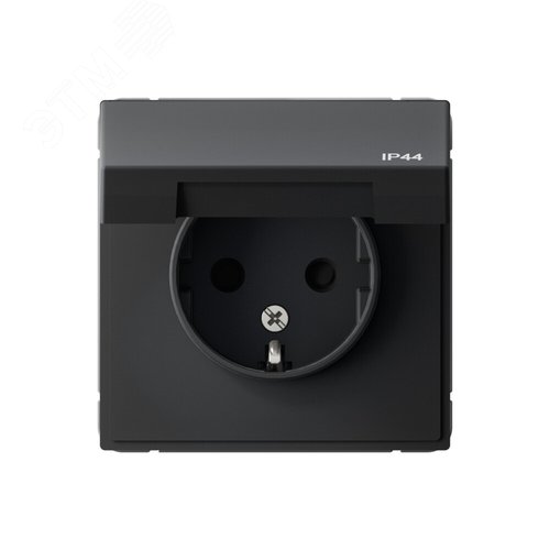 Изображение товара ARTGALLERY розетка с заземл. со шт. с крышк, 16А, IP44, механизм, карбон (шт)