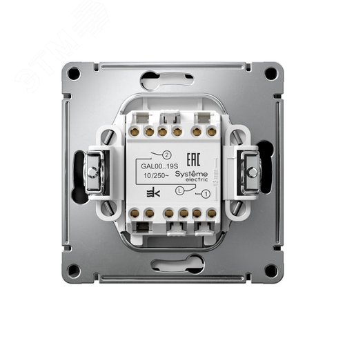 ARTGALLERY 2-клавишный ВЫКЛЮЧАТЕЛЬ ДЛЯ ЖАЛЮЗИ, 2х сх.4, 10А, механизм, быстрозажимные клеммы, КАРБОН - фото 2