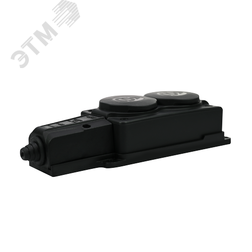 Колодка 2х розетка двойная 2К+З каучуковая        16А/250В IP44 Чёрная MultiSet - фото 3