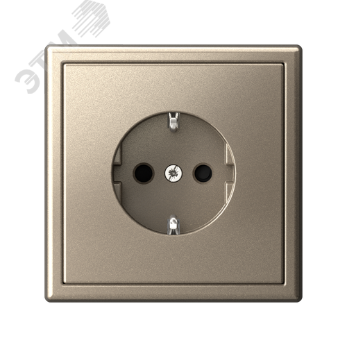 ARTGALLERY РОЗЕТКА с заземлением со шторками, 16А, механизм, быстрозажимные клеммы, шампань - фото 3