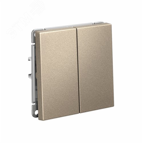 ARTGALLERY 2-клавишный ВЫКЛЮЧАТЕЛЬ КНОПОЧНЫЙ, 10АХ, механизм, быстрозажимные клеммы, ШАМПАНЬ - фото 4