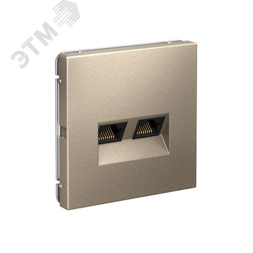 ARTGALLERY РОЗЕТКА двойная компьютерная RJ45+RJ45, кат. 5е, механизм, ШАМПАНЬ - фото 2
