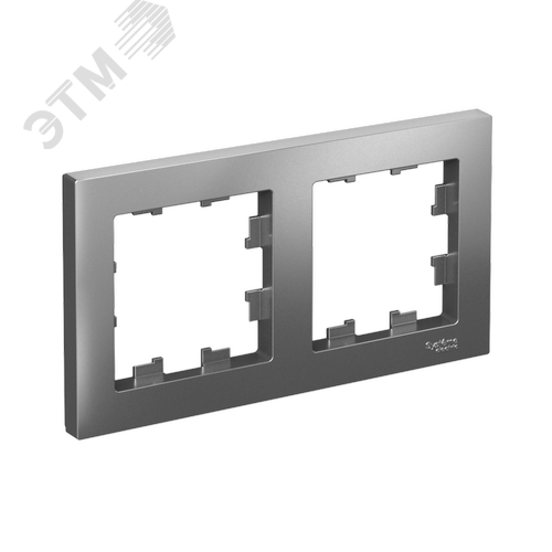 Рамка двухпостовая ATLASDESIGN универсальная сталь - фото 1