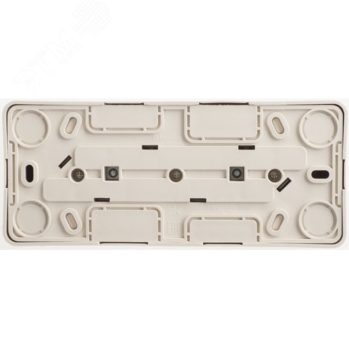 ЭТЮД Розетка тройная открытой установки с заземлением со шторками 16А 250B, кремовый - фото 3