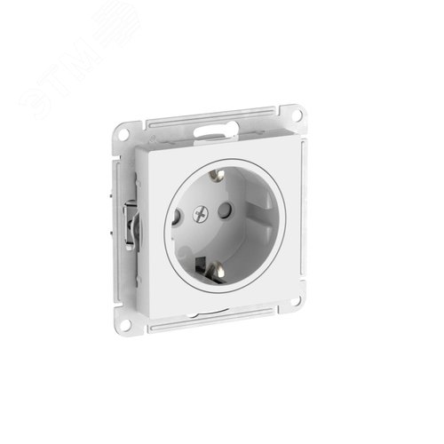 ATLASDESIGN ART РОЗЕТКА с заземлением со шторками, 16А, быстрозажимные клеммы, БЕЛЫЙ - фото 1