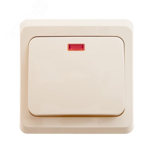ЭТЮД Выключатель одноклавишный скрытый с подсветкой бежевый сх.1 - фото 4