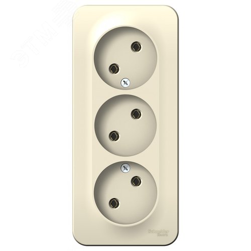 BLANCA Розетка наружная 3-я без заземления без шторок с изолирующей пластиной, 16А, 250В, молочный, рос - фото 3