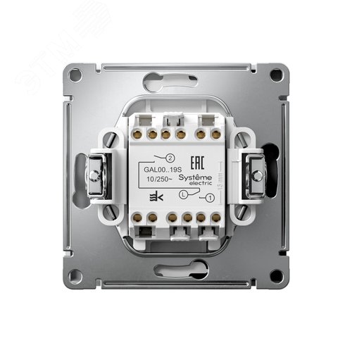 ARTGALLERY 2-клавишный ВЫКЛЮЧАТЕЛЬ ДЛЯ ЖАЛЮЗИ, 2х сх.4, 10А, механизм, быстрозажимные клеммы, БЕЛЫЙ - фото 2