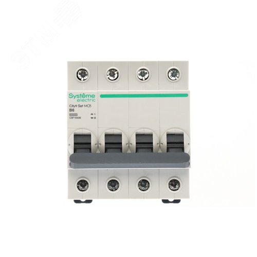Выключатель автоматический четырехполюсный (АВ) B 6А 4P 6kA 400В City9 Set - фото 2