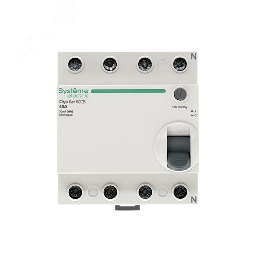 Выключатель дифференциального тока (ВДТ) 40А 4P 30мА Тип-AC 400В City9 Set - фото 2