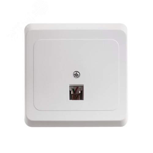 ЭТЮД Розетка телефонная 1хRJ11 скрытая белая - фото 3