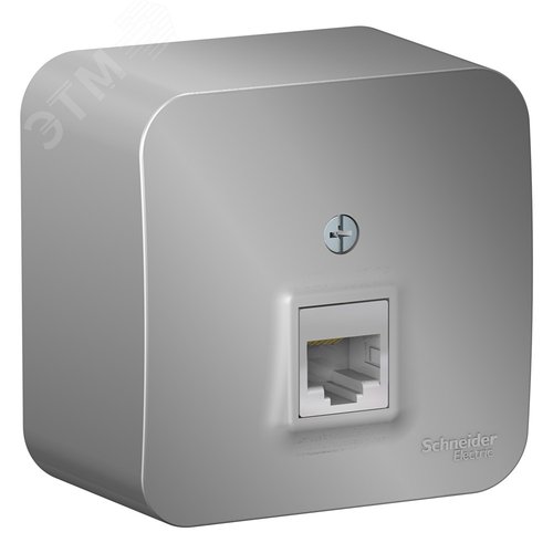 Розетка BLANCA наружная компьютерная RJ45, кат.5e, с изолирующей пластиной, алюминий - фото 1