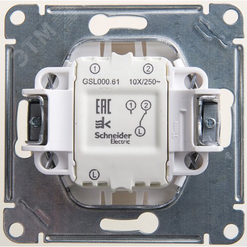 GLOSSA Переключатель одноклавишный схема 6 перламутр в рамку - фото 2