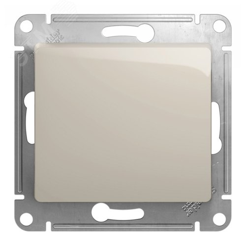 GLOSSA переключатель 1-клавишный сх.6 молочный - фото 1