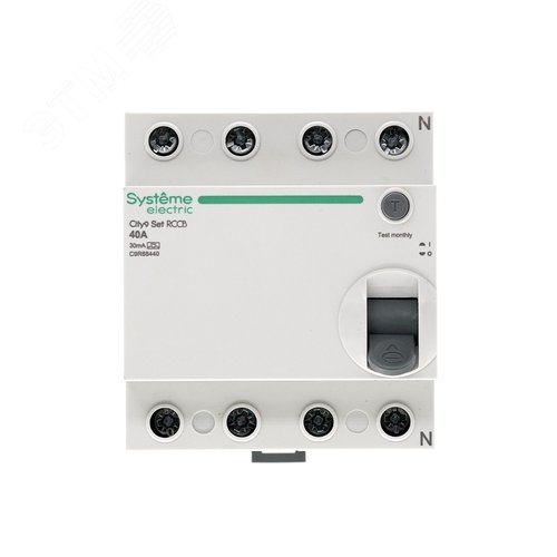 Выключатель дифференциального тока (ВДТ) 40А 4P 30мА Тип-A 400В City9 Set - фото 2