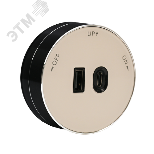 MultiTrack Розетка 2хUSB (тип А+С) 18Вт, 5В/3А Песочный - фото 4