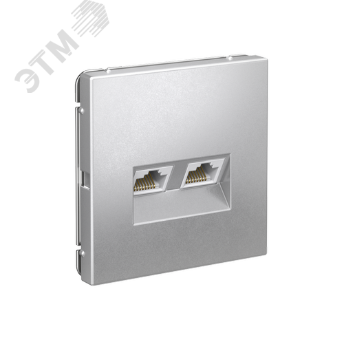 ARTGALLERY РОЗЕТКА двойная компьютерная RJ45+RJ45, кат. 5е, механизм, АЛЮМИНИЙ - фото 2