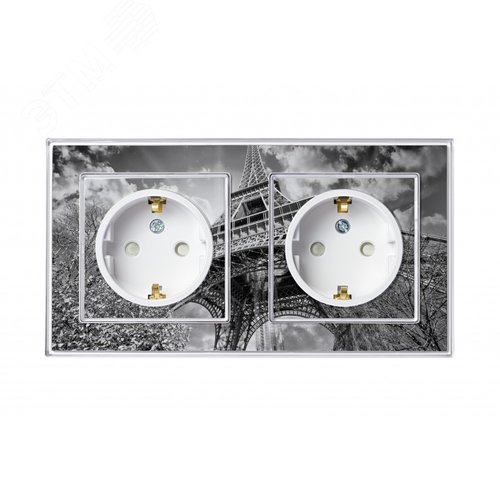 Розетка ATLASDESIGN Art с заземлением со шторками 16А механизм прозрачный с возможностью установки  персонального изображения - фото 11