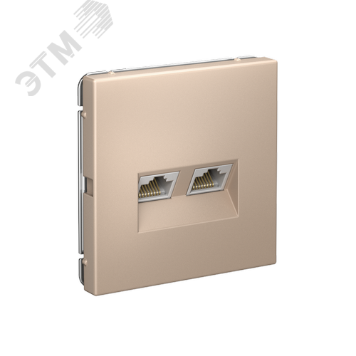 ARTGALLERY РОЗЕТКА двойная компьютерная RJ45+RJ45, кат. 5е, механизм, ПЕСОЧНЫЙ - фото 2