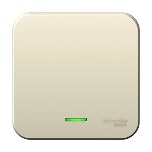 Изображение товара Выключатель BLANCA одноклавишный наружный (схема 1) с подсветкой и изоляционной пластиной 6а 250в молочный (шт)