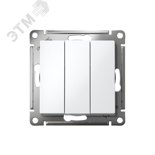 Выключатель трехклавишный ATLASDESIGN схема 1+1+1 10АХ механизм белый - фото 2