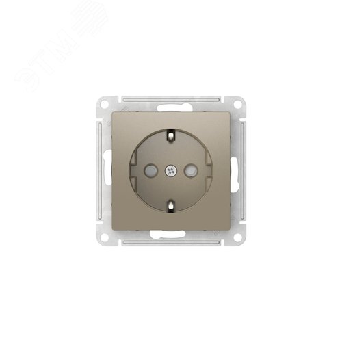 ATLASDESIGN РОЗЕТКА с заземлением со шторками, 16А, быстрозажимные клеммы, ШАМПАНЬ - фото 4