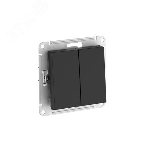 Изображение товара ATLASDESIGN AQUA 2-клавишный ВЫКЛЮЧАТЕЛЬ IP44, с х.5, 10АХ, быстрозажимные клеммы, КАРБОН (шт)