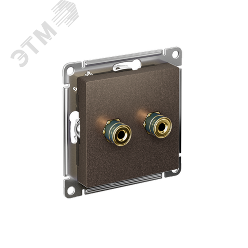 Аудиорозетка ATLASDESIGN двухместная мокко - фото 1