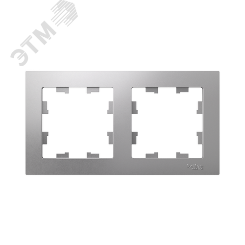 Рамка двухпостовая ATLASDESIGN универсальная алюминий - фото 2