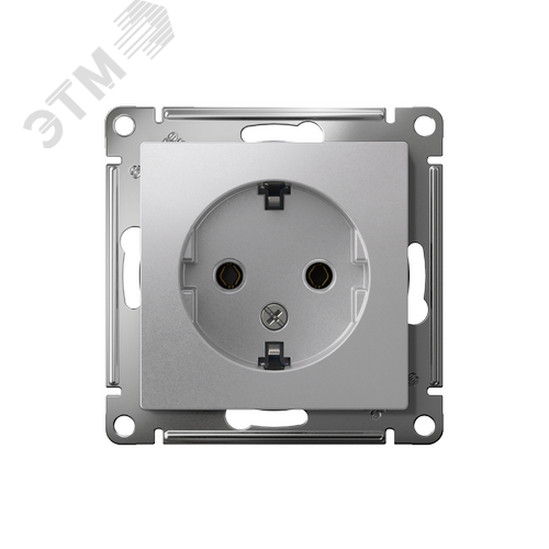 Розетка ATLASDESIGN с заземлением 16А механизм алюминий - фото 2