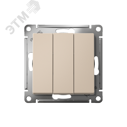 ATLASDESIGN выключатель трехклавишный, сх.1+1+1, 10АХ, механизм, ПЕСОЧНЫЙ - фото 2