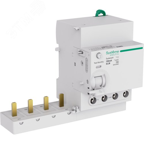 Изображение товара Блок дифференциального тока (ВДТ) 63A 4P 100мА Тип-A 400В Systeme9 (шт)