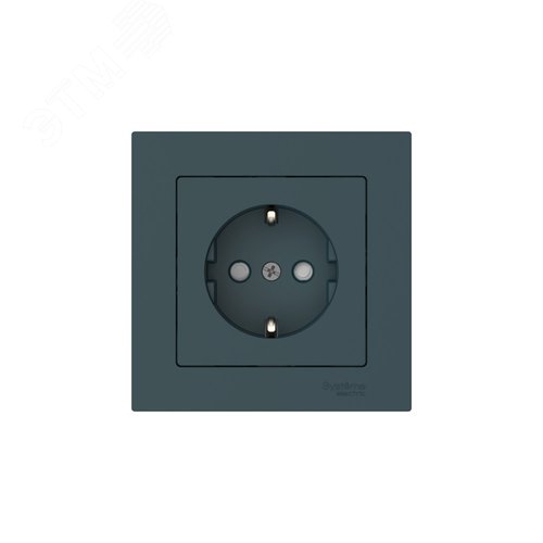 ATLASDESIGN РОЗЕТКА с заземлением со шторками, 16А, в сборе, быстрозажимные клеммы, ИЗУМРУД - фото 4