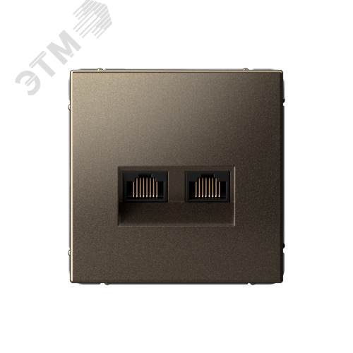 ARTGALLERY РОЗЕТКА двойная компьютерная RJ45+RJ45, кат. 5е, механизм, МОККО - фото 1