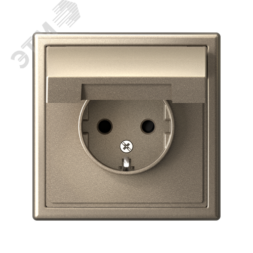 ARTGALLERY розетка с заземл. со шторк. с крышкой, 16А, IP20, механизм, шампань - фото 5