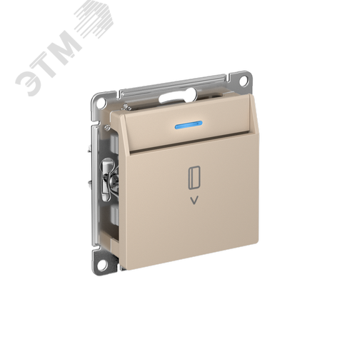 ATLASDESIGN ВЫКЛЮЧАТЕЛЬ карточный с подсветкой, 10А, без задержки отключения, механизм, ПЕСОЧНЫЙ - фото 2