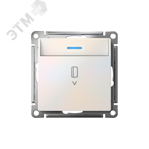 ATLASDESIGN ВЫКЛЮЧАТЕЛЬ карточный с подсветкой, 10А, без задержки отключения, механизм, ЖЕМЧУГ - фото 1