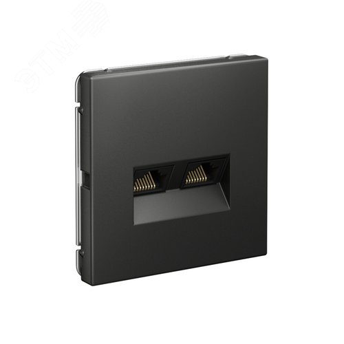 ARTGALLERY РОЗЕТКА двойная компьютерная RJ45+RJ45, кат.6А, механизм, БАЗАЛЬТ - фото 2