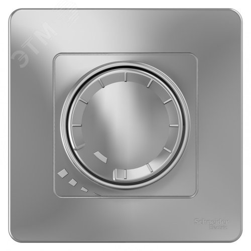 BLANCA скрытой установки светорегулятор (диммер) поворотно-нажимной 400вт, алюминий - фото 3