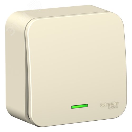 Выключатель BLANCA одноклавишный наружный (схема 1) с подсветкой и изоляционной пластиной 10а 250b молочный - фото 3