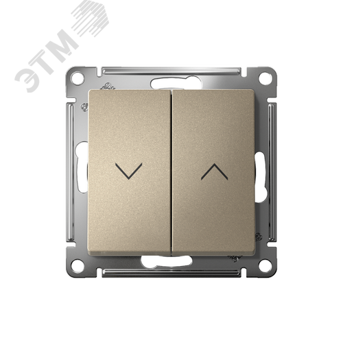 ATLASDESIGN 2-клавишный ВЫКЛЮЧАТЕЛЬ ЖАЛЮЗИ, 10А, мех., ШАМПАНЬ - фото 2