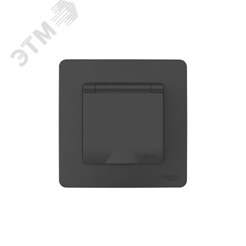 BLANCA С/У IP44 РОЗЕТКА с заземл. со шторк., с крышкой, 16А, 250В, АНТРАЦИТ - фото 2