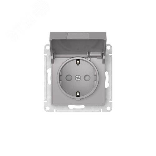 ATLASDESIGN РОЗЕТКА с заземл. со шторк. с крышкой, 16А,IP20, быстрозажимные клеммы, АЛЮМИНИЙ - фото 5