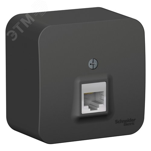 Розетка BLANCA наружная компьютерная RJ45, кат.5e, с изолирующей пластиной, антрацит - фото 1