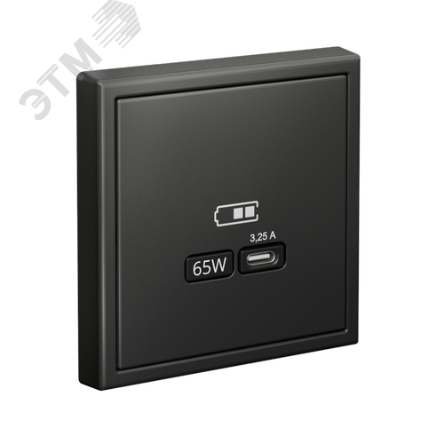 ARTGALLERY USB розетка тип-С 65Вт высокоскор.заряд. QC, PD, механизм, базальт - фото 4