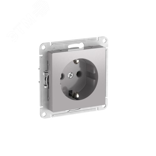 ATLASDESIGN РОЗЕТКА с заземлением, 16А, быстрозажимные клеммы, АЛЮМИНИЙ - фото 1
