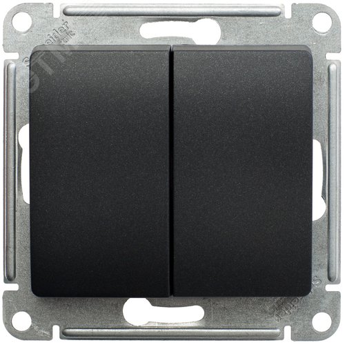 Изображение товара GLOSSA Переключатель двухклавишный схема 6 антрацит в рамку (шт)