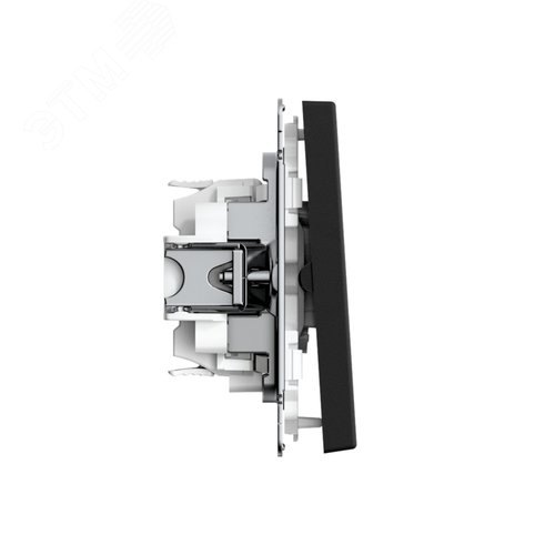 ARTGALLERY 2-клавишный ВЫКЛЮЧАТЕЛЬ КНОПОЧНЫЙ, 10АХ, механизм, быстрозажимные клеммы, КАРБОН - фото 3