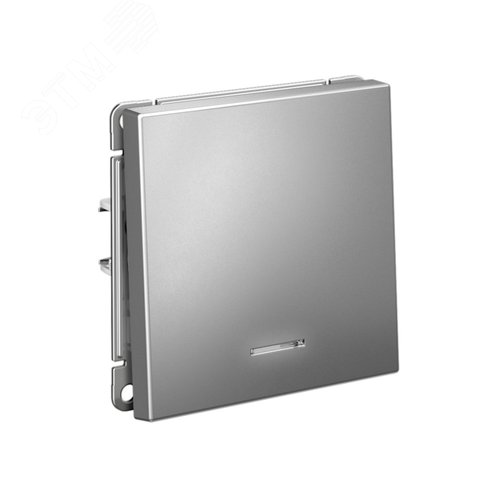 ARTGALLERY 1-клавишный выключатель с подсветкой, сх.1а, 10АХ, механизм, сталь - фото 2